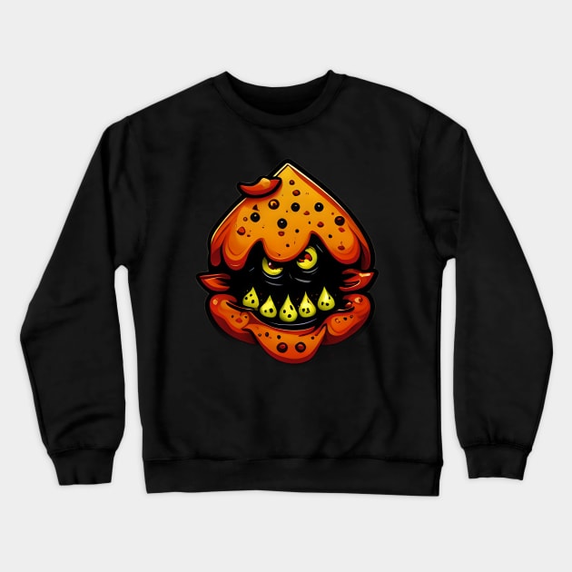 Orange Monster Crewneck Sweatshirt by Gameshirts